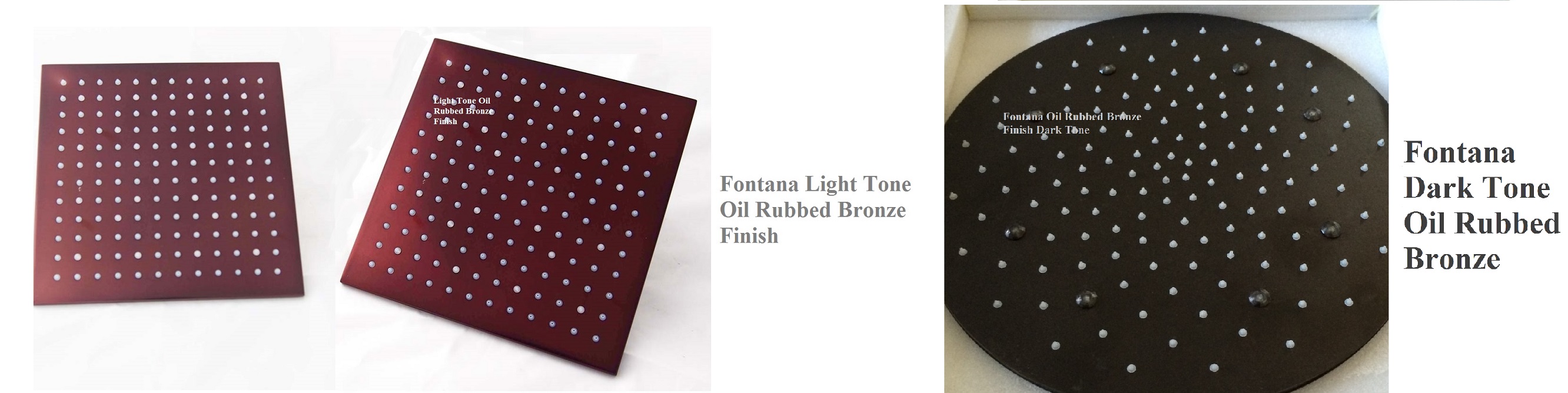 Fontana Rivera 12" & 16" Light/Dark Oil Rubbed Bronze LED Rain Shower Head - Shower Head Size 12", 16"